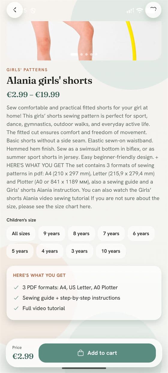 Fabrico app — seamstress quiz